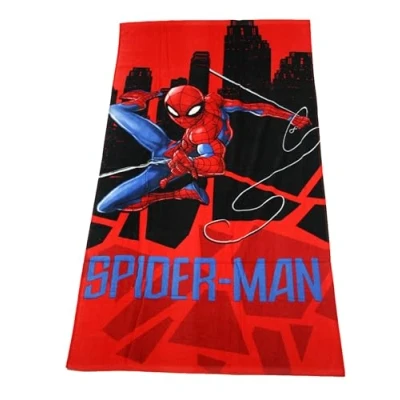 Abbildung von Theonoi Kinder Handtuch Badetuch Strandtuch Duschtuch für Mädchen und Jungen 100% Baumwolle 70x140 cm (Spiderman)