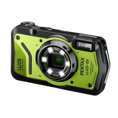 Abbildung von PENTAX WG 8 Grüne Allwetter Abenteuerkamera mit hervorragender Wasserdichtigkeit, Staubdichtigkeit und Stoßfestigkeit, vielseitig einsetzbarem Ringlicht für Makrofotografie Webcam Funktion