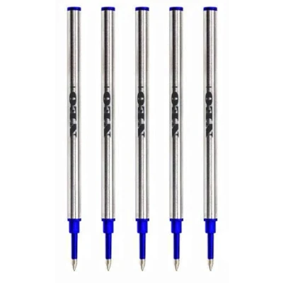 Abbildung von Rollerball Kugelschreiber Minen, Blau Tinte (5er Pack). Diese Minen sind kompatibel mit den meisten nachfüllbar Stifte