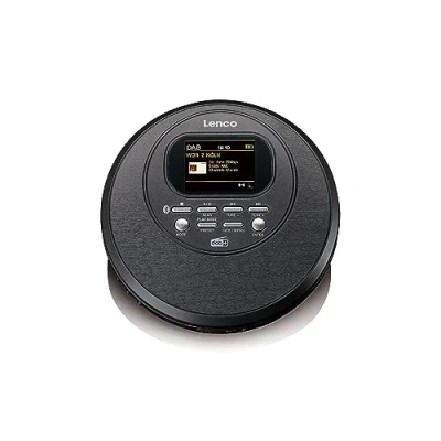 Abbildung von Lenco CD 500 Tragbarer Player Diskman Bluetooth Walkman DAB+ Radio Anti shock Hörbuchfunktion integrierter Akku schwarz