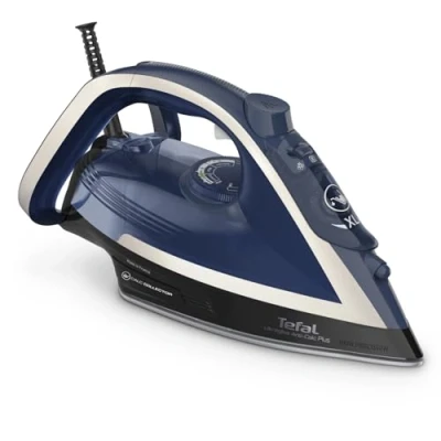 Abbildung von Tefal FV6846E1 Ultragliss Plus Anti Kalk Dampfbügeleisen 2800 Watt abnehmbarer Kollektor 50 g/Min. kontinuierliche Dampfabgabe 260 Dampfstoß Abschaltautomatik blau/weiß