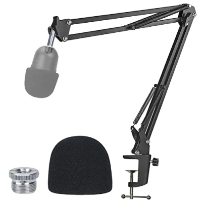 Abbildung von YOUSHARES Boom Arm kompatibel mit Razer Seiren Mini Mikrofonarm, Mikrofonständer Popschutz, Professionelle Mic Halterung Popfilter Schaumstoff für Aufnahme,Podcasting,Voice Over,Streaming