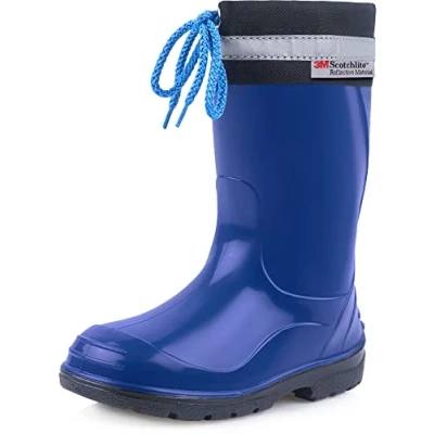 Abbildung von Ladeheid Kinder Gummistiefel mit Stulpe Regenstiefel für Jungen und Mädchen LA 972 (Blau/Schwarz, 34 EU)