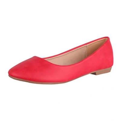 Abbildung von Elara Damen Ballerina Bequeme Slip Ons Flach Chunkyrayan Neu B3039H BL Red 38