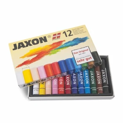 Abbildung von Honsell 47412 Jaxon Ölpastellkreide, 12er Set im Kartonetui, brillante, lichtechte Farben, ideal für Künstler, Hobbymaler, Kinder, Schule, Kunstunterricht, frei von Schadstoffen