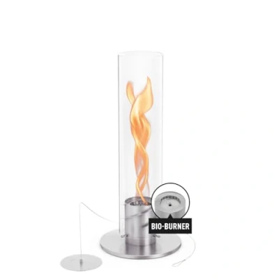 Abbildung von höfats Spin 1200 Silber NEUES Modell mit verlängerter Brenndauer Dank innovativer Brenntechnologie flüssig Bioethanolkamin, Edelstahl Tischfeuer, wärmender Tischkamin für Indoor und Outdoor