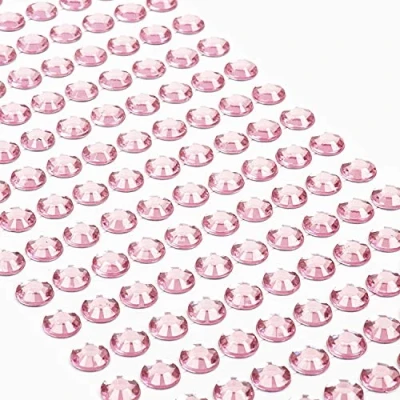 Abbildung von Movoja Rosane Strasssteine runde Glitzersteine 220 Stück 8 mm selbstklebend zum Verzieren und Basteln Schmucksteine aufkleben Steinchen Dekosteine Bastelsteine Rosa