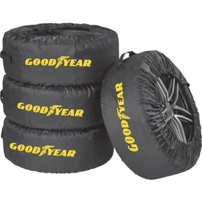 Abbildung von GOODYEAR Reifentaschen aus 600D Polyester zum Transport, Lagerung von Reifen, UV Schutz, wasserabweisend schwarz Set 4 teilig