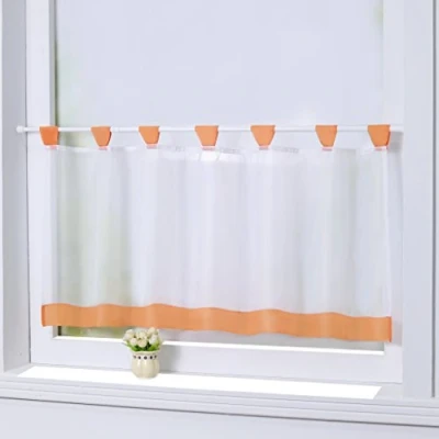 Abbildung von Joyswahl Bistrogardine Voile Schlaufen Scheibengardine Mia Küchen Transparenter Vorhang HxB 45x90cm Orange 1er Pack