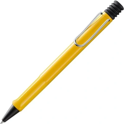 Abbildung von Lamy safari yellow Kugelschreiber zeitlos klassicher Kuli mit ergonomischem Griff &amp; robustem ASA Kunststoff inkl. Großraummine M 16 in Strichbreite blau