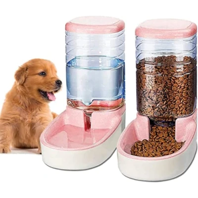 Abbildung von Edipets, Automatischer Futterspender Katze, Hunde, 2 Einheiten, 3.8L, Futter und Wasserspender für Haustiere (Rosa)