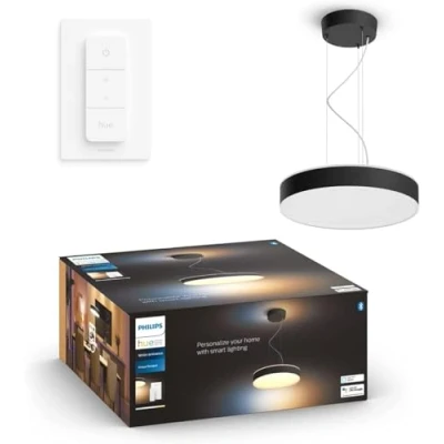 Abbildung von Philips Hue White Amb. Enrave Pendelleuchte schwarz 4500lm inkl. Dimmschalter, 915005998101