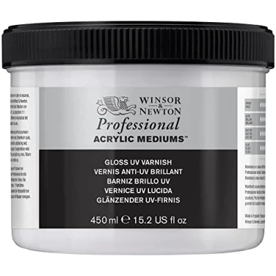 Abbildung von Winsor &amp; Newton 3050929 UV Firnis Glänzend, Schutzschicht für Acrylbilder 450ml Flasche