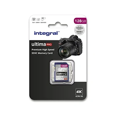 Abbildung von Integral 128 GB SD Karte 4K Ultra HD Video Premium Hochgeschwindigkeitsspeicherkarte SDXC Bis zu 100 MB/s V30 UHS I U3 Klasse 10 Speicherkarte