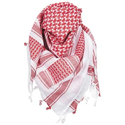 Abbildung von MFH PLO Halstuch mit Fransen Shemagh (Rot/Weiß/115x110 cm)