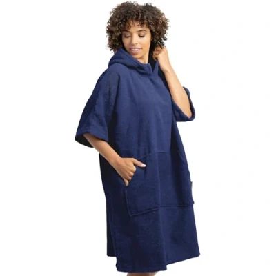 Abbildung von HOMELEVEL Badeponcho Damen und Herren Surf Poncho aus 100% Baumwolle Tuch für Erwachsene Unisex Bademantel Badetuch mit Kapuze
