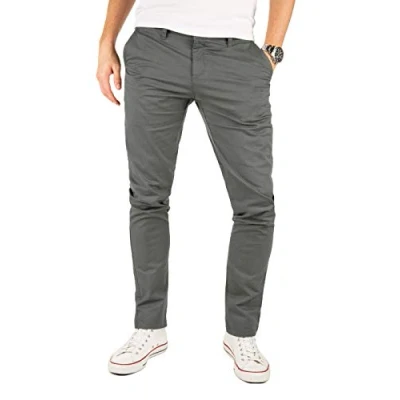 Abbildung von Yazubi Kyle Chino Hosen Für Herren Graue Business Chinohosen Mit Stretch Slim Fit Aus Baumwolle, Grau (Magnet 4R193901), W34/L32