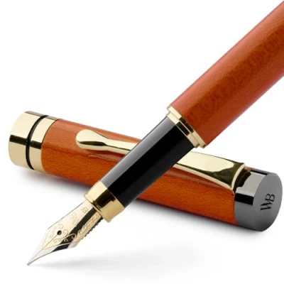 Abbildung von Wordsworth &amp; Black&#039;s Fountain Pen Set, Luxury Bamboo Wood Extra Fine Nib, Gift Case; Includes 6 Ink Cartridges, Refill Converter Journaling, Calligraphy; Drawing, Smooth Writing [Cherry Wood]