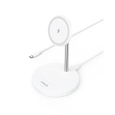 Abbildung von Anker PowerWave 2 in 1 Magnetic Stand Lite, Kabellose Ladestation, Ladegerät mit 150cm USB C Ladekabel, Kompatibel iPhone 16/14/14 Pro/14 Pro Max/13/13 Max/12 and AirPods 2(Ohne Netzteil)