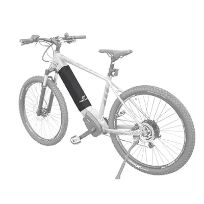 Abbildung von FISCHER 50394 Schutzhülle für integrierten E Bike Akku, Neopren, schwarz, Schutz vor Nässe, Staub und Schmutz, universelle Anbringung