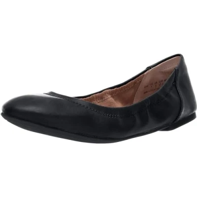 Abbildung von Amazon Essentials Damen Belice Ballerinas, Schwarz Kunstleder, 45 EU Weit