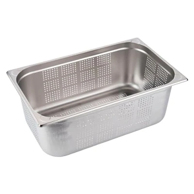 Abbildung von APS 81910 GN 1/1 Behälter perforiert, rostfreier Gastronormbehälter Edelstahl, Abmessungen 325 x 530 mm/Höhe 200 mm