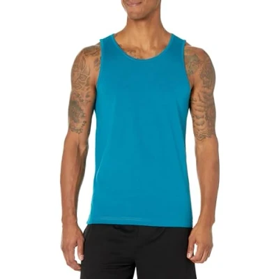 Abbildung von Amazon Essentials Herren Tanktop, Schmale Passform, Grünblau, L