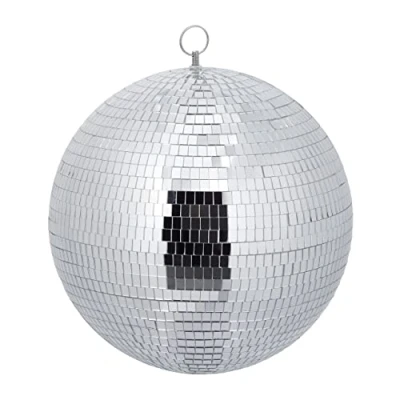 Abbildung von Relaxdays Discokugel, Ø 30 cm, Deko Spiegelkugel zum Aufhängen, große Partykugel mit Metallöse, Discoball Party, Silber