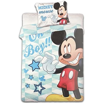 Abbildung von Disney Micky Maus Baby Wende Bettwäsche 100x135cm 100% Baumwolle (M05)