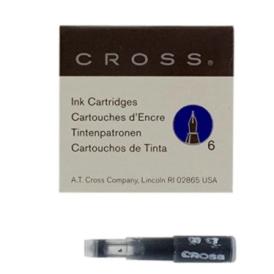Abbildung von Cross 8924 Füllfederhalter Tintenpatronen, 6 Stück, blau/schwarz