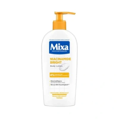 Abbildung von Mixa feuchtigkeitsspendende Bodylotion, Geeignet Für Gesicht, Körper &amp; Hände, trockene müde Haut geeignet, Niacinamide Bright, Hypoallergen, 250 ml