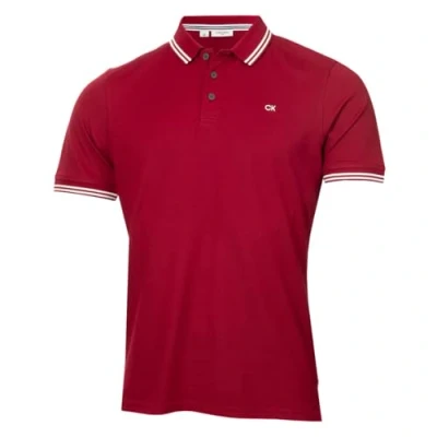 Abbildung von Calvin Klein Herren Campus 3 Knopf Polo Hemd Burgunderrot gekippt XL