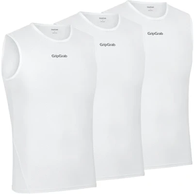 Abbildung von Gripgrab Ultralight Sleeveless BASE Layer 3 PACK Unterhemd/shirt, Herren, Größe: XXL, White