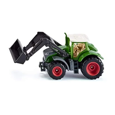 Abbildung von siku 1393, Fendt 1050 Vario Traktor mit Frontlader, Grün/Schwarz, Beweglicher Abnehmbare Kabine, Reifen aus Gummi