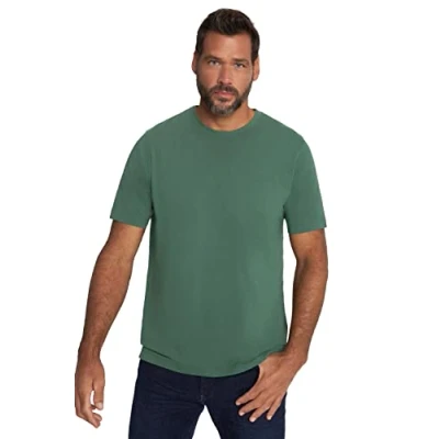 Abbildung von JP 1880 Herren große Größen Übergrößen Menswear L 8XL T Shirt, Basic, Rundhals, gekämmte Baumwolle, bis trübes grün 702558198