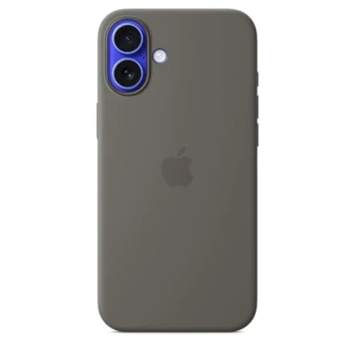 Abbildung von Apple Silikon Back Cover Grau MagSafe iPhone 16 Plus