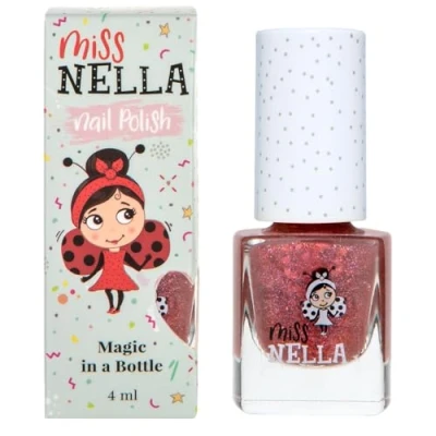 Abbildung von Miss Nella NEW magische Sammlung SHAZAM abziehbarer Nagellack speziell für Kinder, rot Glitzer, Peel Off Formel, ungiftig, wasserbasiert und geruchsneutral