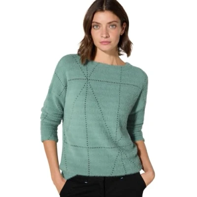 Abbildung von Cecil Langarm Strickpullover, Damen, Größe: Large, Grün