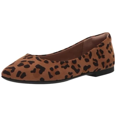 Abbildung von Amazon Essentials Damen Ballerinas mit spitzem Zehenbereich, Braun Leopardenmuster, 38 EU Weit