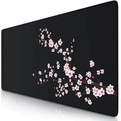 Abbildung von TITANWOLF XXL Speed Gaming Mauspad 900 x 400mm Mousepad Tischunterlage Large Size verbessert Präzision und Geschwindigkeit Sakura
