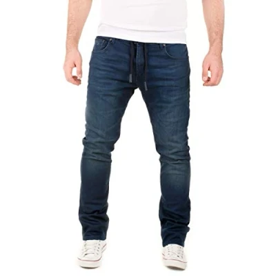 Abbildung von WOTEGA Noah Jogginghose In Jeansoptik Herren Sweat Jeans Hosen Männer Cargo Jogger, Blau (Blue Shadow 3R4020), W40/L32