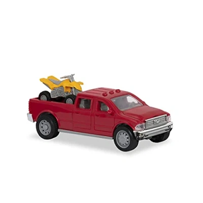 Abbildung von Driven Micro 2er Set Transporter Pick Up Truck und Quad Bike 17 cm mit Lichtern Tönen Spielzeugauto LKW Funktionen Spielzeug ab 3 Jahren