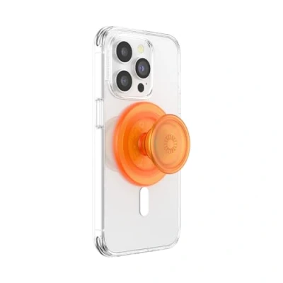 Abbildung von PopSockets: PopGrip Round für MagSafe Inklusive Adapterring Ausziehbarer Sockel und Griff mit einem Austauschbarem Top Smartphones Hüllen Orange Zest