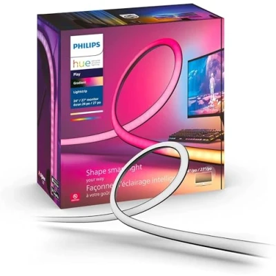Abbildung von Philips Hue White &amp; Color Ambiance Play Gradient, PC Lightstrip für 24 27 Zoll, dimmbar, 16 Mio. Farben, steuerbar via App, kompatibel mit Amazon Alexa (Echo, Echo Dot)