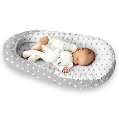 Abbildung von Babynestchen Babynest Kokon Reisebett Kuschelnest Babykokon Kokon, Grau/Sterne