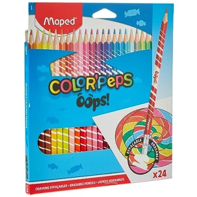 Abbildung von Maped 832824 Radierbare Drei Kant Buntstifte, Farbstifte COLOUR&#039;PEPS OOPS 24x Stifte, 1 Stück (24er Pack)