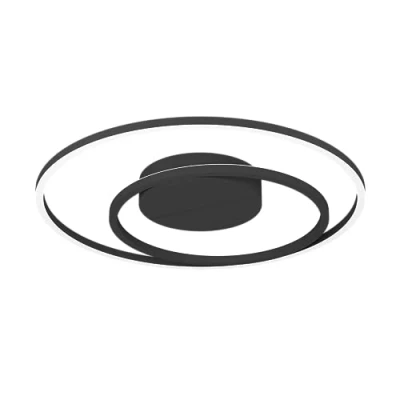 Abbildung von EGLO connect.z Smart Home LED Deckenleuchte Calagrano Z, ZigBee, App und Sprachsteuerung Alexa, warmweiß kaltweiß, RGB Backlight, dimmbare Metall Deckenlampe in Schwarz, Ø 45 cm