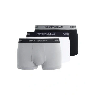 Abbildung von Emporio Armani Stretch Trunk 3 PACK Panties, Herren, Größe: Large, Grey/black/white