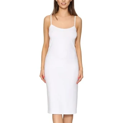 Abbildung von Merry Style Damen Unterkleid Knielänge Petticoat Midi Länge einstellbare Träger MS10 402 (Weiß, M)