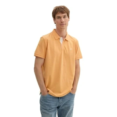 Abbildung von TOM TAILOR Herren Basic Piqué Poloshirt, pepper orange white melange, L